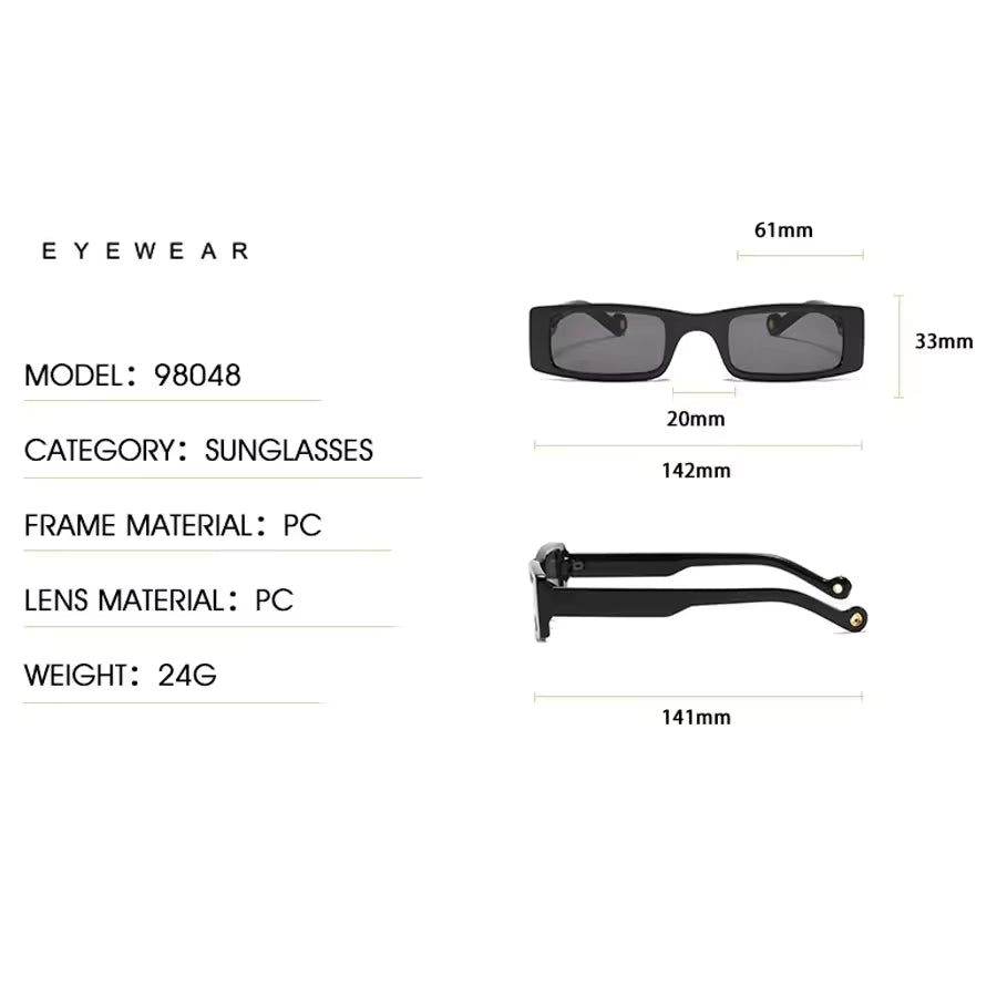 Narrow square retro sunglasses